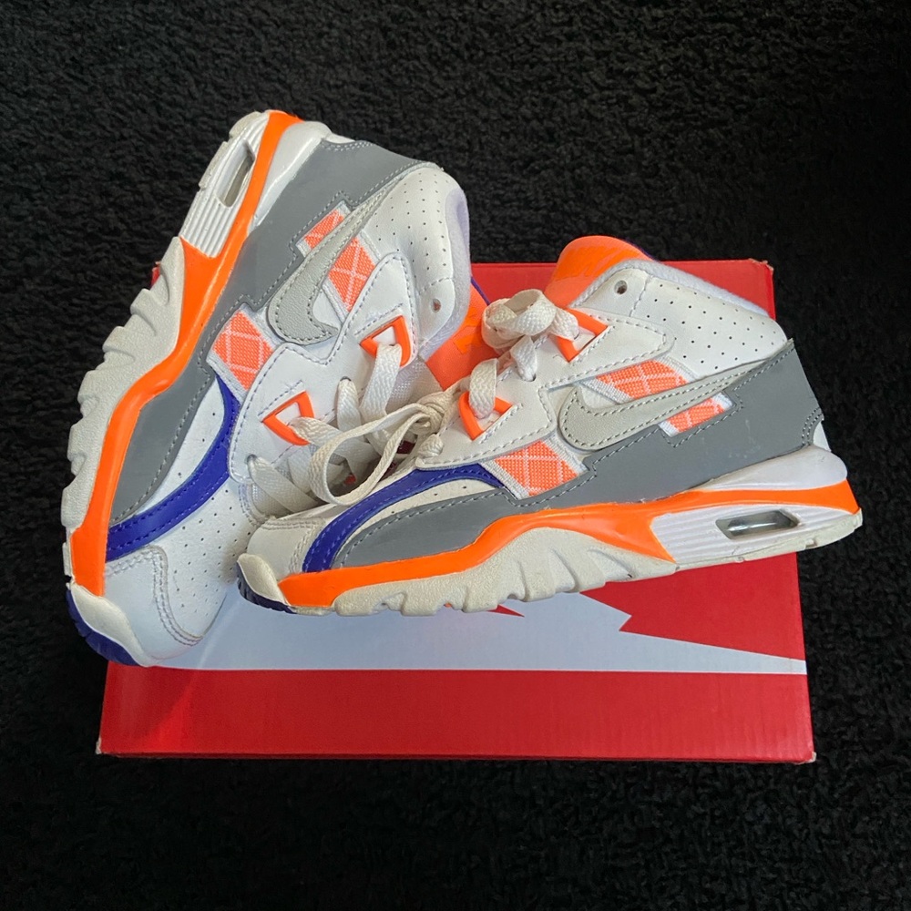 Nike Kids Sneakers - Gray, Orange, and Blue
